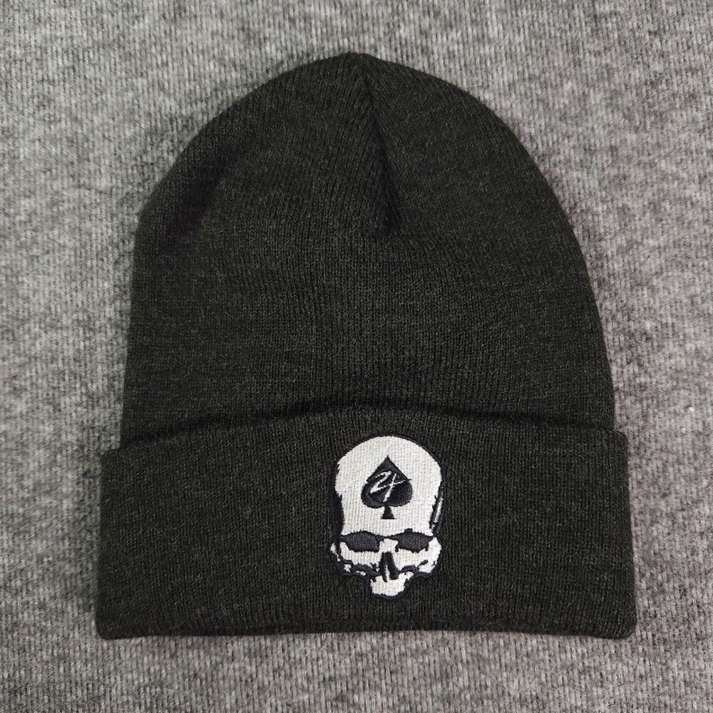 Zero Foxtrot Skull Beanie One Size Fits All Charcoal